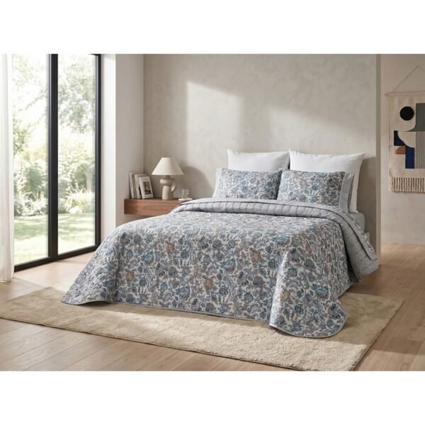 AMOR PERFEITO BLUE CASAL (COLCHA + JOGO CAMA)