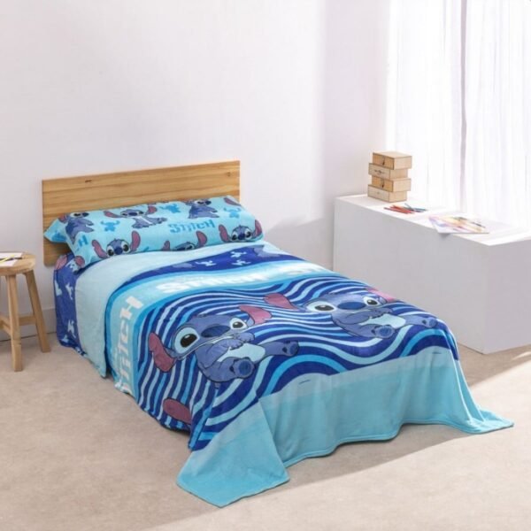 JOGO CAMA LILO STITCH AZUL SOLTEIRO