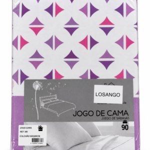 JOGO CAMA ESTAMPADO LOSANGO 90*200