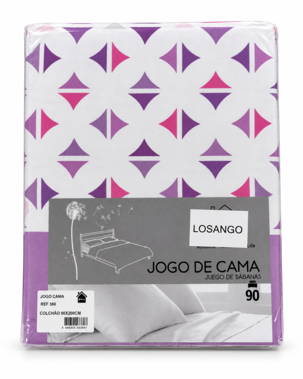 JOGO CAMA ESTAMPADO LOSANGO 90*200