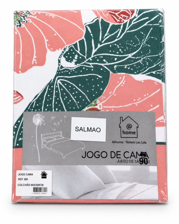 JOGO CAMA ESTAMPADO SALMAO 90*200