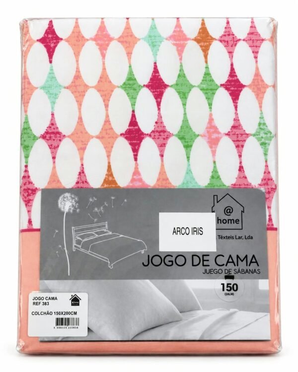 JOGO CAMA ESTAMPADO ARCO IRIS 150*200CM