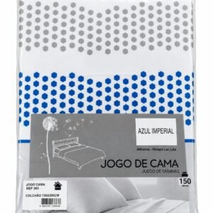 JOGO CAMA ESTAMPADO AZUL IMPERIAL 150*200CM
