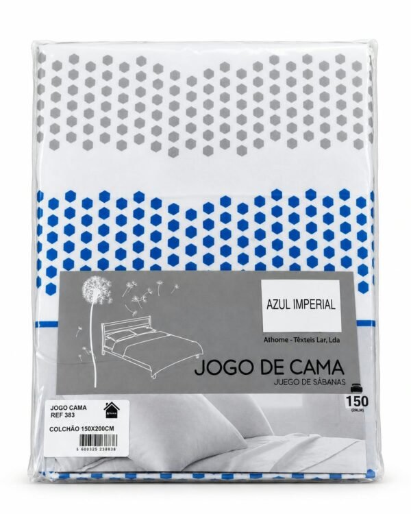 JOGO CAMA ESTAMPADO AZUL IMPERIAL 150*200CM