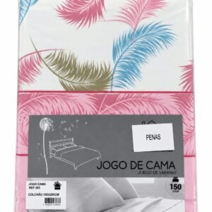 JOGO CAMA ESTAMPADO PENAS 150*200CM