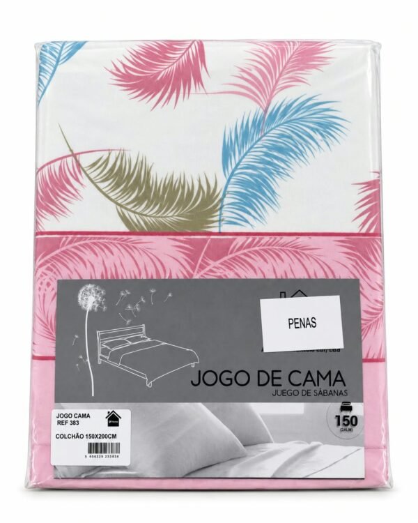 JOGO CAMA ESTAMPADO PENAS 150*200CM