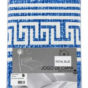 JOGO CAMA ESTAMPADO ROYAL BLUE 180X200CM