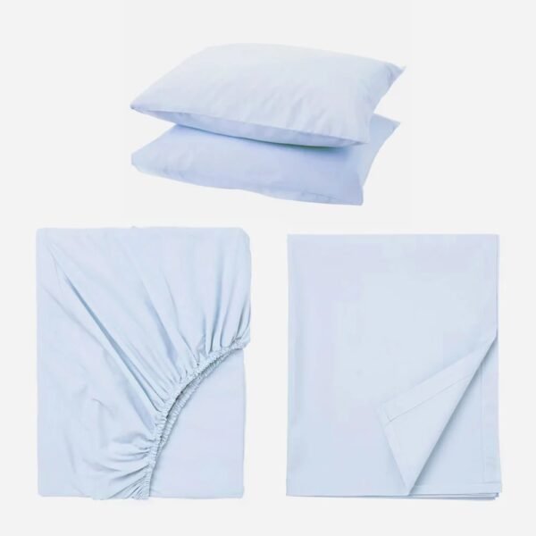 JOGO CAMA AZUL LISO 160X200CM